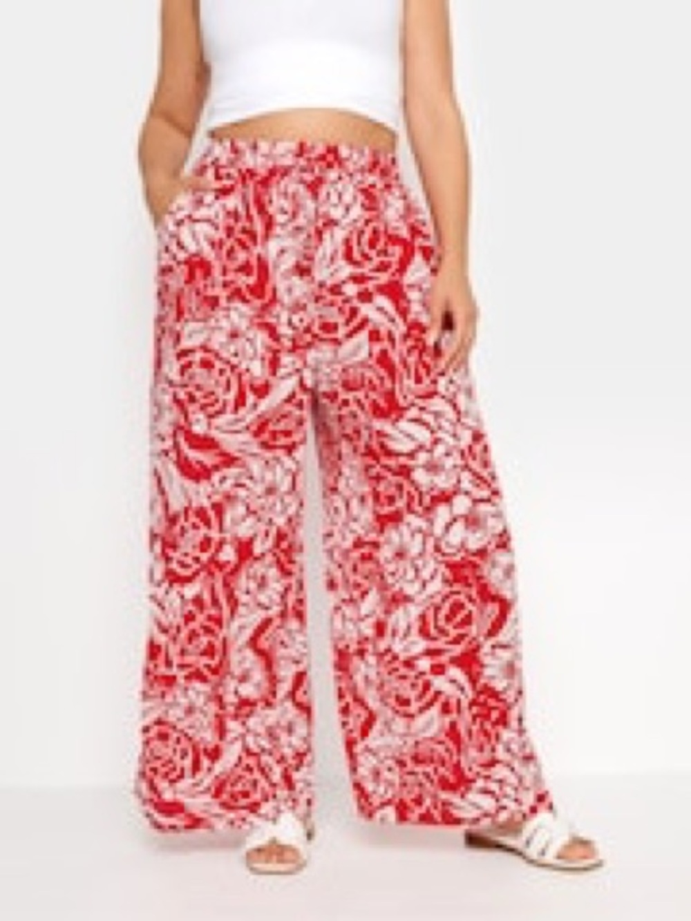 Rafaella Red White Floral
Print Wide Leg Lounge
Palazzo Pants